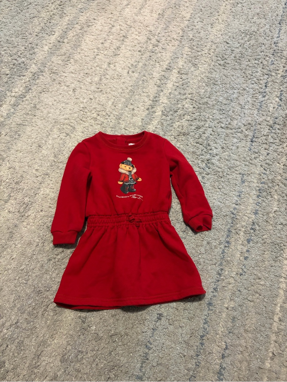 Ralph Lauren baby girl sweatshirt, red dress bearsz 12 months